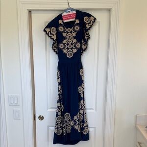 Sea New York Navy and Cream Maxi Dress